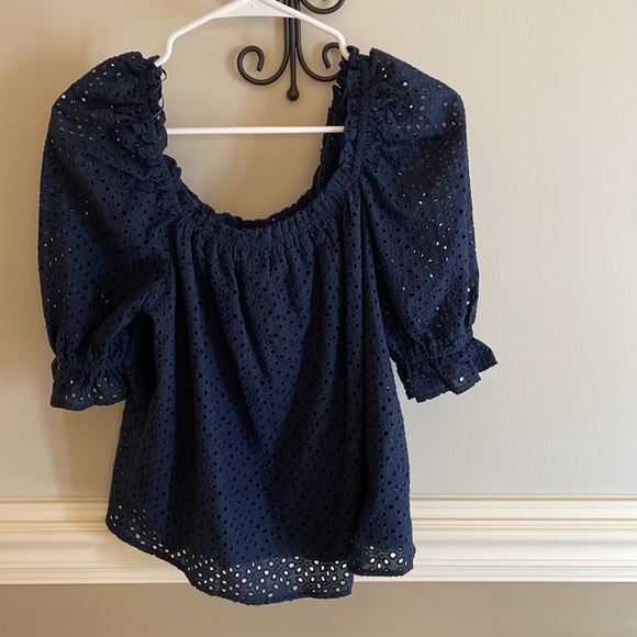 Pomander Place size XS eyelet top in navy - Picture 3 of 5